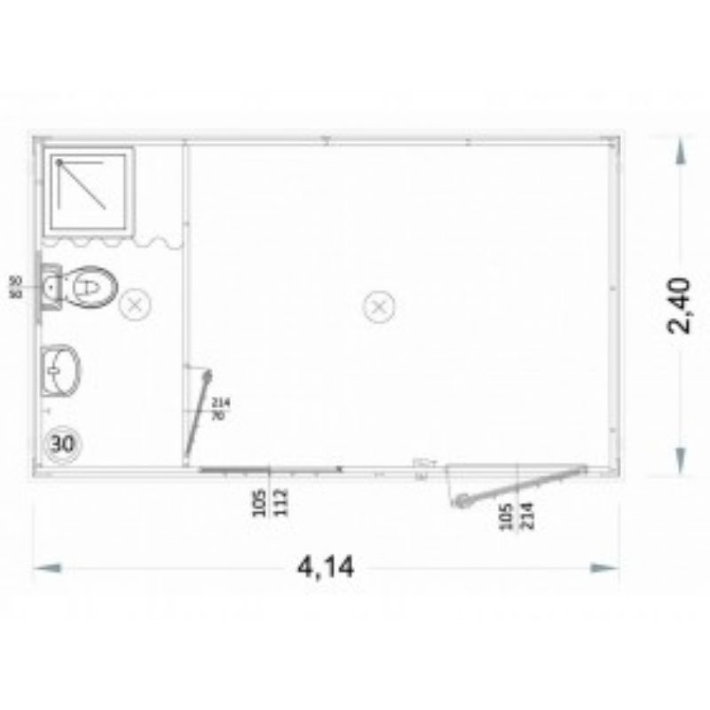 MONOBLOCCO COIBENTATO CON SERVZI  2,5 X4